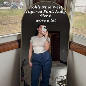 Kohls Nine West Navy Tapered Pants
